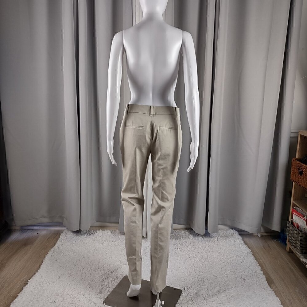 Ann Taylor Ann Straight Leg Cotton Blend Beige, Tan Khaki Pants, Slacks Size 2 - Picture 3 of 11